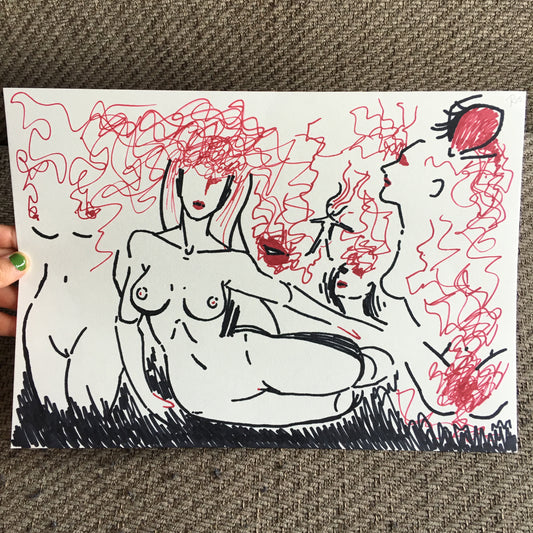 'Unconscious Female Spirit' | Pen Drawing
