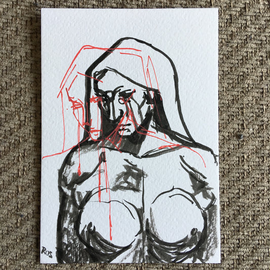 'PLEASE GIVE ME A MOMENT' | 2024 | Ink Drawing