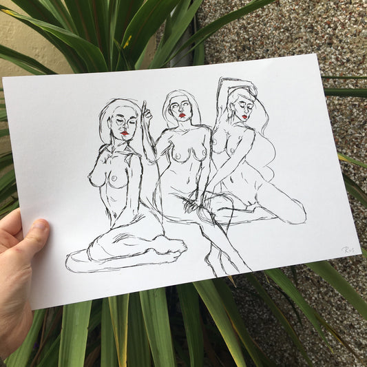 'Guards of Sapphic Desires' | Pen Drawing